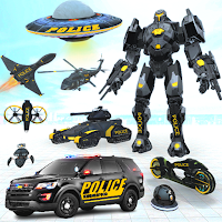 Police Prado Robot Car Transformation War
