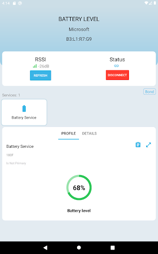 Screenshot of ST BLE Toolbox