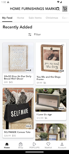 Android application HOME FURNISHINGS MARKET screenshort