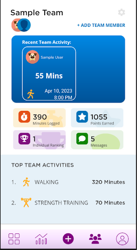 Screenshot of Global Wellness Challenge