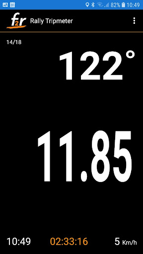 Android application F2R Rally Tripmeter screenshort