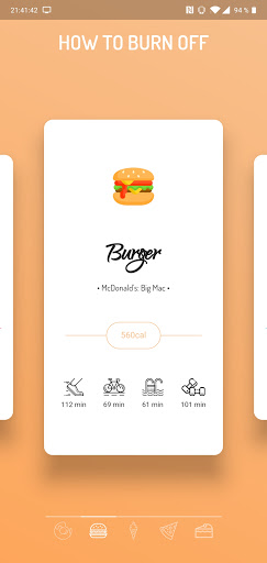 Android application Burn Calories screenshort