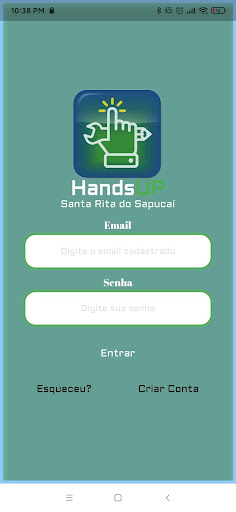 Android application HandsUP - Profissões e Negócio screenshort