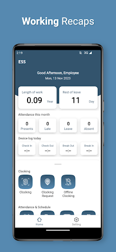 Android application OnTime Payroll (OTP) screenshort