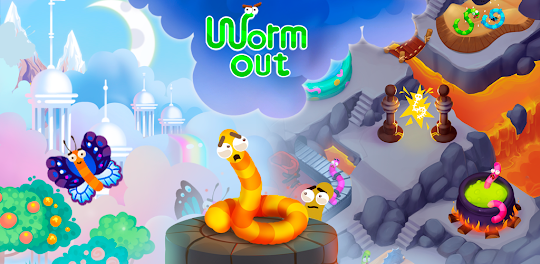 Worm out: 재미있는 슬리더리오 게임. 두뇌 훈련