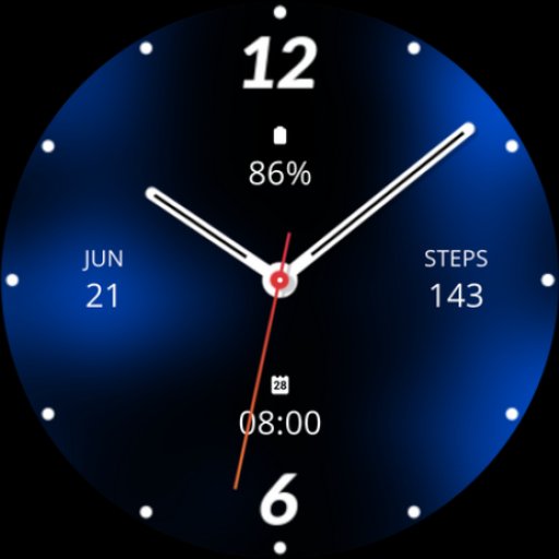 Blue Analogue Watch Face Logo