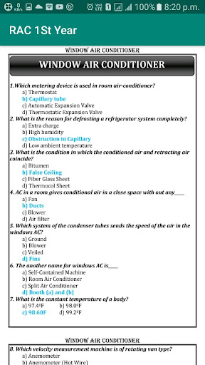 ITI RAC MCQ YR-I - NCVT Screen 3