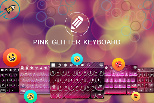 Android application Pink Glitter Keyboard screenshort
