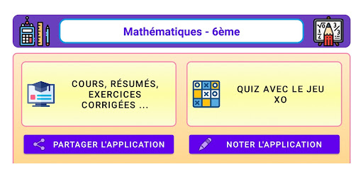 Android application Maths 6ème screenshort