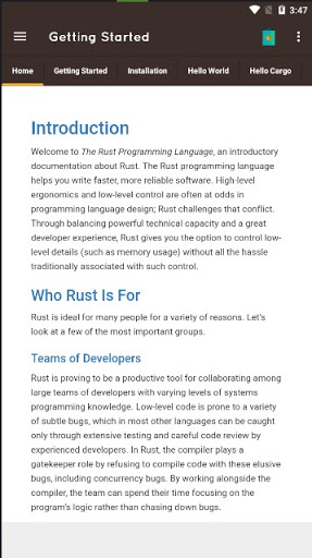 Screenshot of Learn Rust Programming Offline