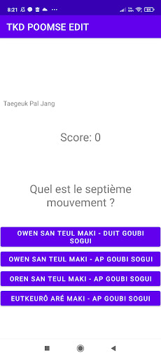 Android application tkd poomse edit screenshort