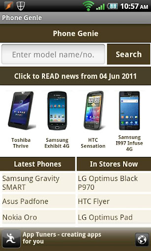Android application Phone Genie - GSMArena Browser screenshort