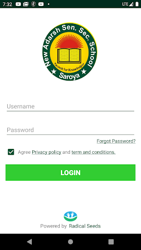 Android application Adarsh Sen. Sec. School screenshort