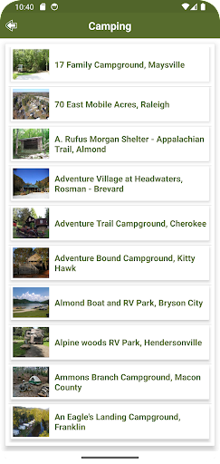 North Carolina Campgrounds Screen 3