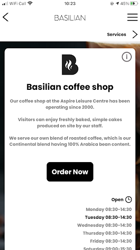 Basilian Coffee Shop Screen 2