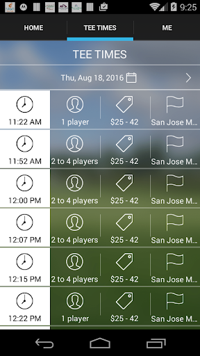 San Jose Municipal Tee Times Screen 3