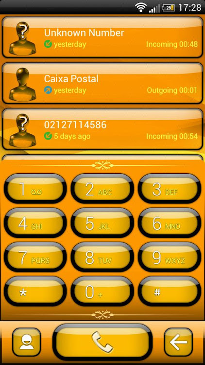 exDialer Jelly Orange Theme - 1.02 - (Android)