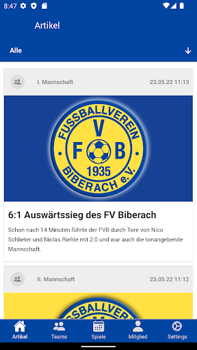 Android application FV Biberach screenshort