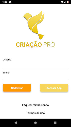 Android application Criação Pró screenshort