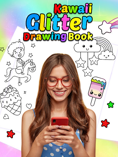 Kawaii Glitter Drawing Book