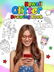 Kawaii Glitter Drawing Book