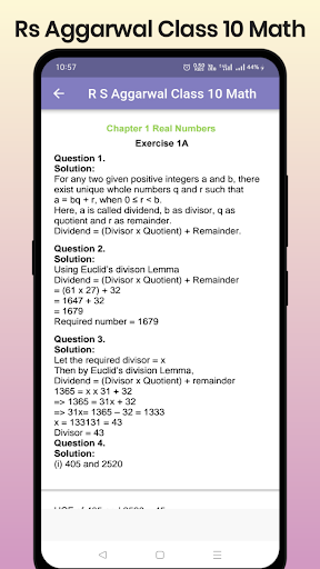 Rs Aggrawal Class 10 Math Screen 2