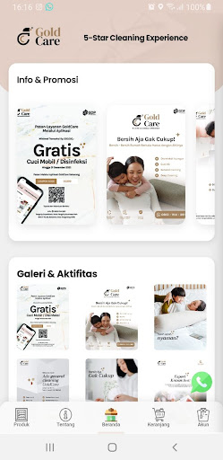 Android application Goldcare screenshort