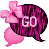 GO SMS - Zebra Pink Bows icon