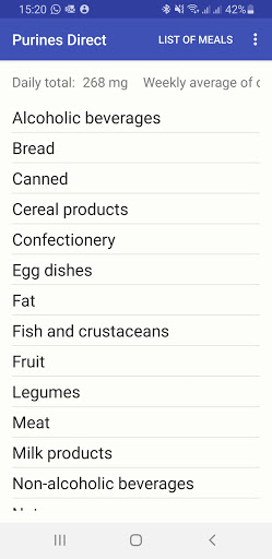 Android application Purines Direct screenshort