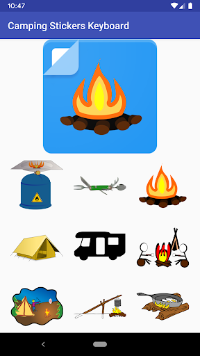 Camping Stickers - Outdoors with GBOARD Keyboard