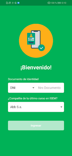 Android application ISEM Móvil screenshort
