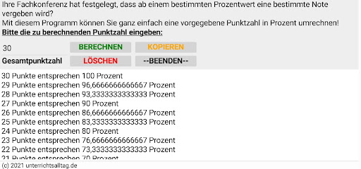 Prozent-Punkte-Rechner Screen 2