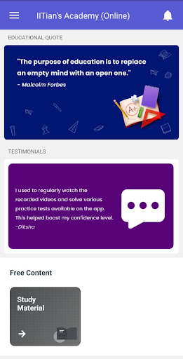 IITians Academy (Online) Screen 2
