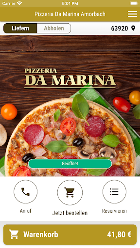 Android application Pizzeria Da Marina Amorbach screenshort