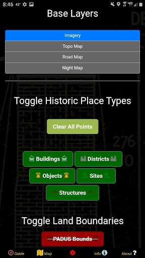 Historical Places Data Map USA Screen 2