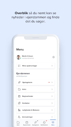 Android application MinEjendom screenshort