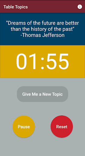 Table Topics (Toastmasters) Screen 3