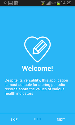 Android application Health diary screenshort