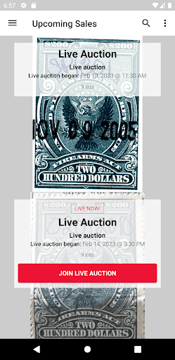 Android application NFA AUCTIONS screenshort