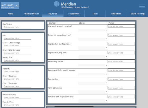 Meridian Advisor Dashboard Screen 2