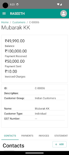Android application RaseethAdmin screenshort
