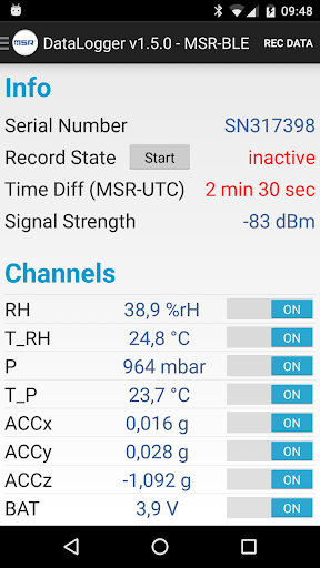 DataLogger Screen 2