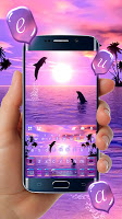 screenshot of Sunset Sea Dolphin Keyboard Theme