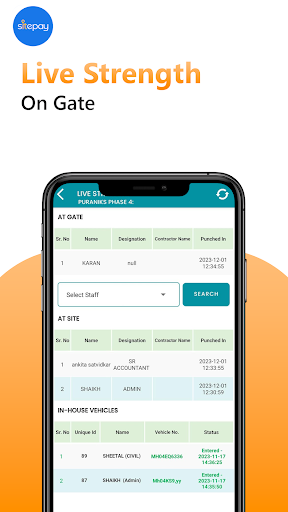 Sitepay Employee App Screen 3