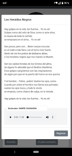 Cesar Vallejo Poemas Screen 2