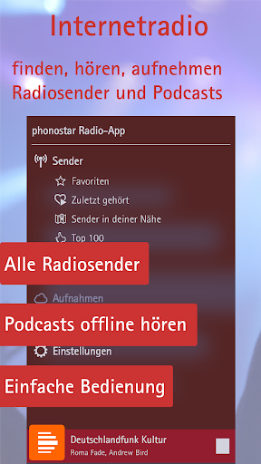 Android application Radio-App, Recorder, Podcasts screenshort
