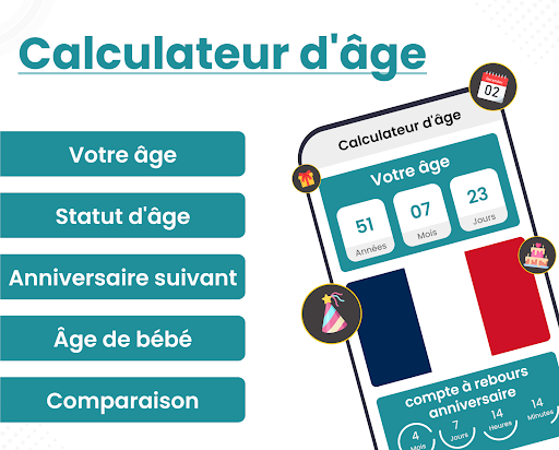 Android application Calculateur d'âge & Rappel screenshort