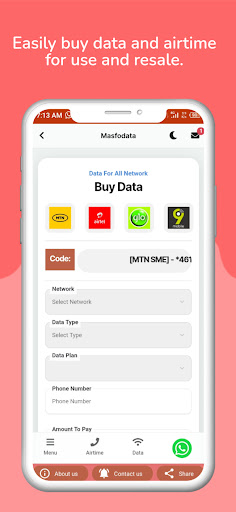 Masfo Data - VTU Services Screen 3