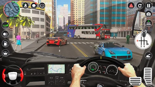 バスドライビングシミュレータ-オフラインゲーム：バスゲーム