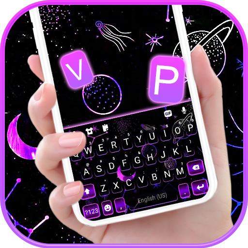 Purple Planets Keyboard Backgr logo